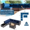 ALAULM Outdoor Patio Furniture Set Outdoor Sectional Rattan Sofa Set Brown Manual Wicker Patio Conversation Set with Cushions - 2 of 4