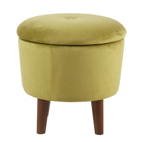 Modern Round Velvet Tufted Storage Ottoman Homepop Target