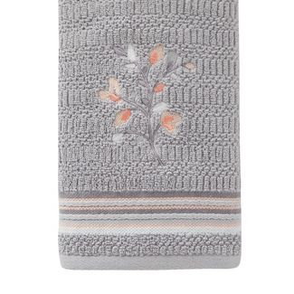 2pc Greenhouse Leaves Hand Towel Gray - SKL Home