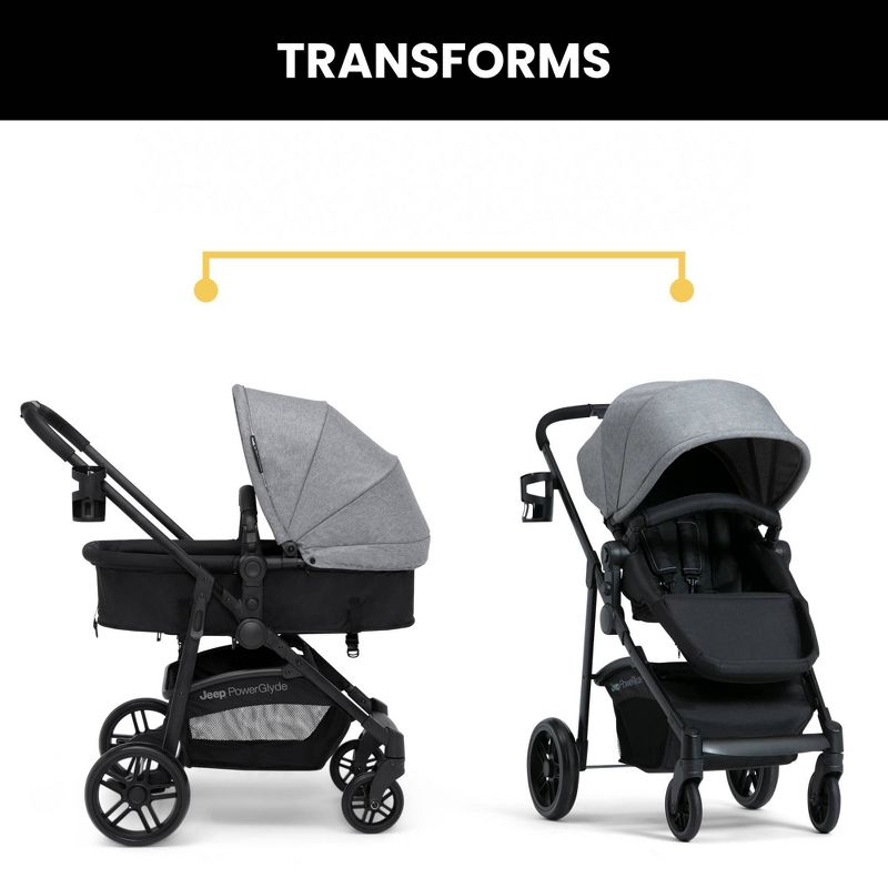 Jeep PowerGlyde Plus 3-in-1 Stroller - Gray, 4 of 13