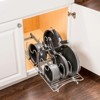 LunaLulinlk 11"W x 21"D Pull Out Pot and Pan Holder, Slide Out Organizer for Under Kitchen Cabinet, Chrome - 2 of 4