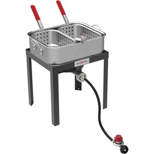 GasOne Double Fryer with 2 Baskets Propane Burners for Outdoor Cooking – Heavy Duty 18Qt Aluminum Pot Outdoor Deep Fryer with Cast Iron Burner - 1 of 4