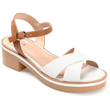 Journee Collection Womens Hilaree Ankle Strap Low Block Heel Sandals