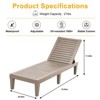FURNIinspire Patio Chaise Lounges lounge chair with 5 Levels Adjustable Backrest, Suitable for courtyard, garden, light brown, 75“*23"*11.26" - 3 of 4