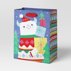 Christmas Gift Bag Large Cub Yeti - Wondershop™ - 1 of 3