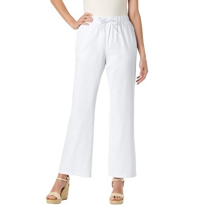 Woman Within Women's Plus Size Drawstring Denim Wide-Leg Denim Pant