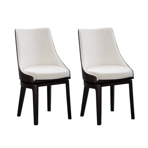 Set of 2 Orleans Swivel High Back Dining Chairs Cream/Black - Boraam - image 1 of 4