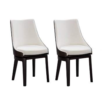 Set of 2 Orleans Swivel High Back Dining Chairs Cream/Black - Boraam