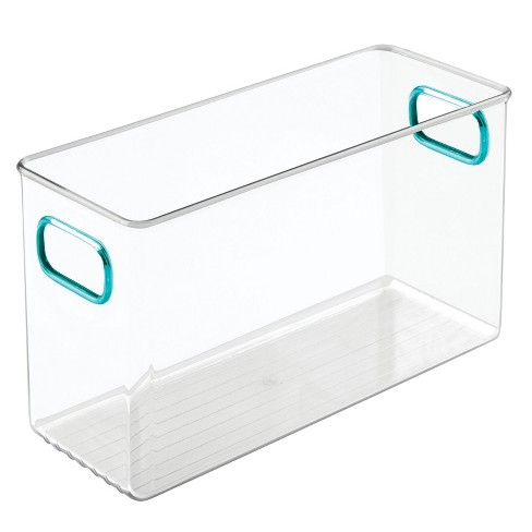 Clear/Blue 2 Pack mDesign Plastic Storage Organizer Bin for Kids Supplies 