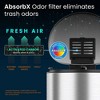 iTouchless Step Pedal Bathroom Trash Can with AbsorbX Odor Filter and Removable Inner Bucket 2 Gallon Semi-Round Stainless Steel - 3 of 4