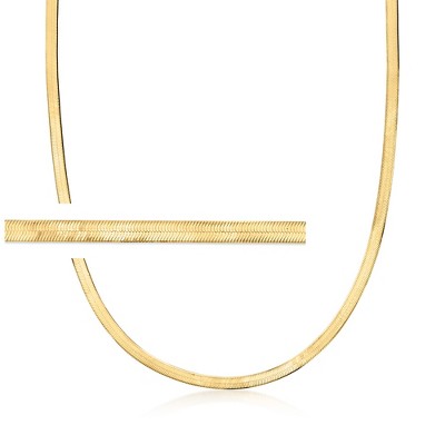 Pure Collection by Ross-Simons Italian 3.5mm 18kt Gold Vermeil Herringbone Necklace