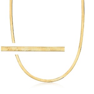 Pure Collection by Ross-Simons Italian 3.5mm 18kt Gold Vermeil Herringbone Necklace - 1 of 4