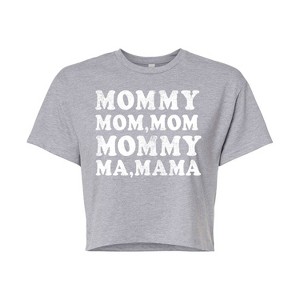 Women's - Instant Message - Mom Repeat Cropped Graphic T-Shirt - 1 of 4