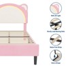 Full Size Bed Frame for Kids, Upholstered Platform Bed Frame with Adjustable Headboard & Led Light, No Box Spring Needed, for Kids' Room Nursery - 4 of 4