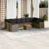 vidaXL 11 Piece Patio Sofa Set with Cushions Gray Poly Rattan - With Table - 2 of 4