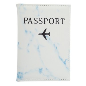 Unique Bargains Marble Pattern Airplane Passport Holder 1 Pc - 1 of 4
