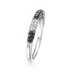 Ross-Simons 0.50 ct. t.w. Black and White Diamond Striped Ring in Sterling Silver - 3 of 4