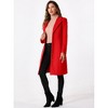 INSPIRE CHIC Women's Notched Lapel Single Breasted Outwear Work Long Winter Coat - 2 of 4