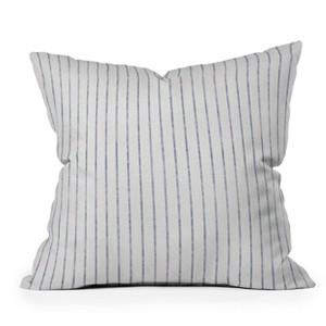 Holli Zollinger Aegean Wide Stripe Outdoor Throw Pillow Black - Deny Designs - 1 of 3