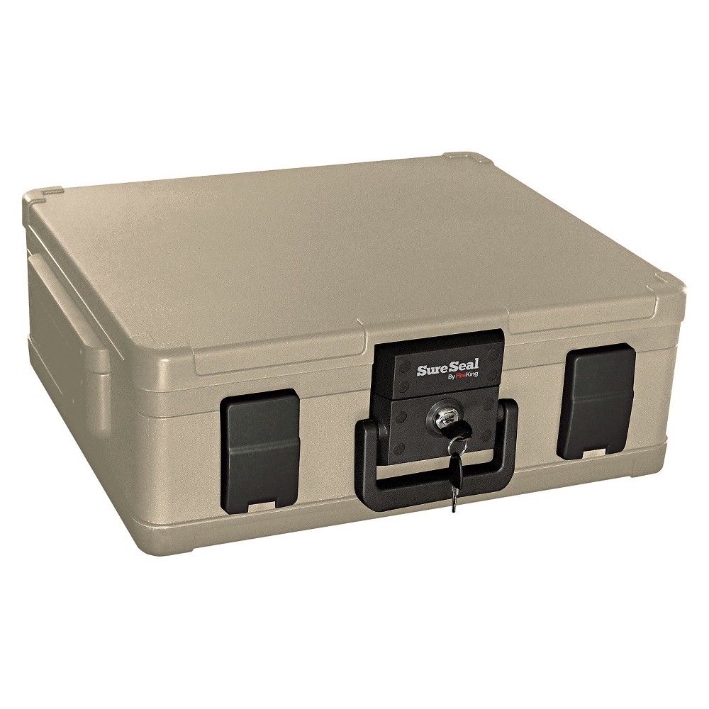 Fire Proof Safe: Security Safe: Securities Safe: SureSeal By FireKing Fire and Waterproof Chest, 0.38 ft3, 19-9/10w x 17d x 7-3/10h, Taupe