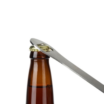 Stainless Steel Long Handle Silver Bottle Opener