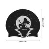Unique Bargains Silicone Moon Mermaid Pattern Waterproof Swim Cap Black White 1 Pc - 4 of 4