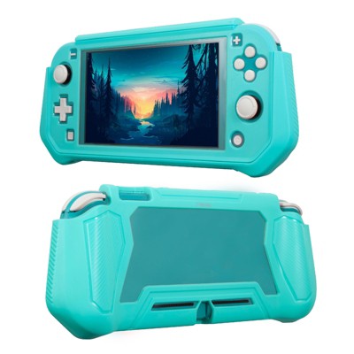 Insten Case For Nintendo Switch Lite Built-in Screen Protector Rugged Front and Back Full Protective Cover with Ergonomic Hanp Grip, Turquoise Green