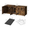 55" Hidden Cat Litter Furniture - Double Enclosure Cabinet with Odor Filter & Mat,Large Space-Saving for 2 Cats - 2 of 4