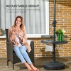 Gulches 23.5" Beach Umbrella Table Tray with Wine Glass Holder, Foldable Towel Rack - Black - 2 of 4