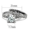 Slickblue Women's 2-Piece CZ Ring Set – Silver-Tone Stainless Steel, 8mm Center, Stacking Band, Size 5–10 - 2 of 4