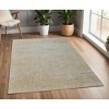 Yellow and Ivory Abstract Hand Woven Area Rug - 2 of 4