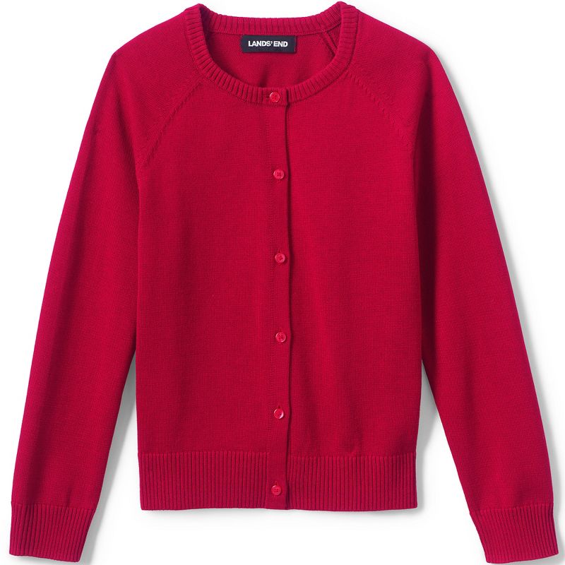 Lands' End School Uniform Kids Cotton Modal Cardigan Sweater, 1 of 6