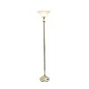 1-Light Torchiere Floor Lamp with Marbleized Glass Shade - Elegant Designs - 2 of 4