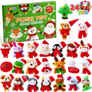 Joyfy 2025 Christmas Advent Calendar – 24 Days Mini Plush Stuffed Animal Set for Kids Gift - 1 of 4