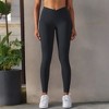 Anna-Kaci Women's Overlap V-Waist High-Waisted with Pockets Seamless Yoga Workout Compression Tights for Running and Gym Training - image 2 of 4