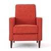 Upholstered Mid-Century Modern Recliner with Thicker Seat Cushion and Wooden Legs - 2 of 4