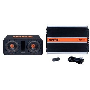 Memphis Audio MJPE12D1 Dual 12" MJP 1-Ohm Loaded Subwoofer Enclosure with MJP1500.1 Monoblock Subwoofer Amplifier - 1 of 4