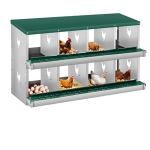 Chicken Nesting Boxes, Two-Tier Metal Chicken Egg Laying Box,Large Vented Holes for Egg Collection - 1 of 4