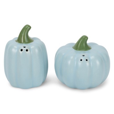Nat & Jules Mini Pumpkin Shaped 3 Inch Ceramic Salt and Pepper Shakers: Perfect for Thanksgiving, Halloween & Indoor Fall D�cor - Set of 2, Powder