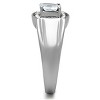 Slickblue Men’s Polished Stainless Steel Ring, Clear CZ Center & Side Stones, Modern Look, Sizes 9-13 - 4 of 4