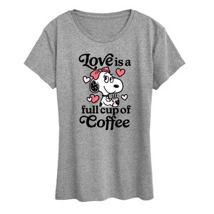 Women's - Peanuts - Love Is A Full Cup Of Coffee Short Sleeve Graphic T-Shirt - 1 of 4