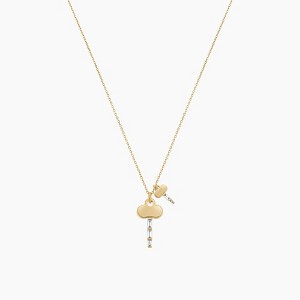 Bearfruit Jewelry Sterling Silver 18k Gold Plated Kailyn Double Key Pendant Necklace - 1 of 2