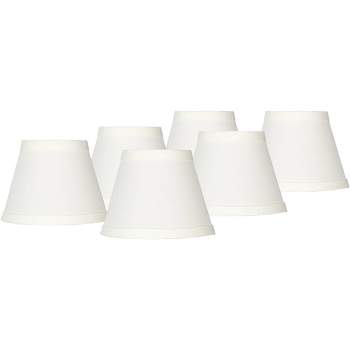 Springcrest Set of 6 Empire Chandelier Lamp Shades Cream Small 3" Top x 5" Bottom x 4" High Candelabra Clip-On Fitting