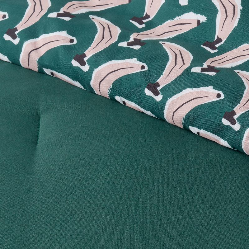 Microfiber Reversible Banana Print Comforter Dark Green - Room Essentials™, 5 of 7