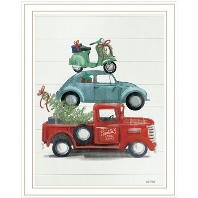 HomeRoots Holiday Travels White Framed Print Wall Art