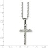 Black Bow Jewelry Crucifix Cross Necklace in Stainless Steel, 20 Inch - 2 of 4