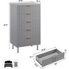 Fluted 5-Drawer Tall Dresser, Modern Wooden Storage Chest with Deep Drawers & Wide Top, Bedroom Organizer for Living Room, Hallway, Kids' Room - 2 of 4