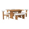 NicBex Dining Table Set for 6 Kitchen Table Mid-Century Modern Table Set with 4 Chairs and Bench Padded Seats and Backrest for Dining Room - 3 of 4