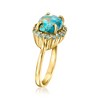 Ross-Simons Turquoise Ring With 0.60 ct. t.w. Swiss Blue Topaz in 18kt Gold Over Sterling - 3 of 4