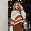 Women's Striped Beige & Burnt Orange Balloon Sleeve Knit Sweater - Cupshe - image 4 of 4